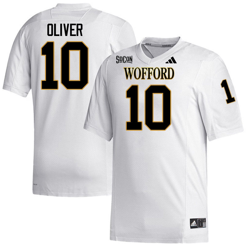 Wofford Terriers #10 Caleb Oliver College Football Jerseys,Uniforms Stitched-White